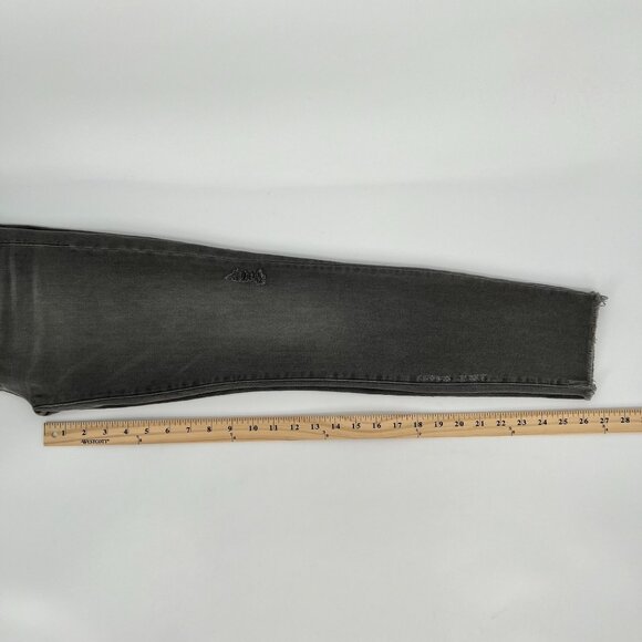 Mother Womens Looker Ankle Fray Skinny Jean Size 26 Gray Denim Distressed USA - Picture 15 of 16